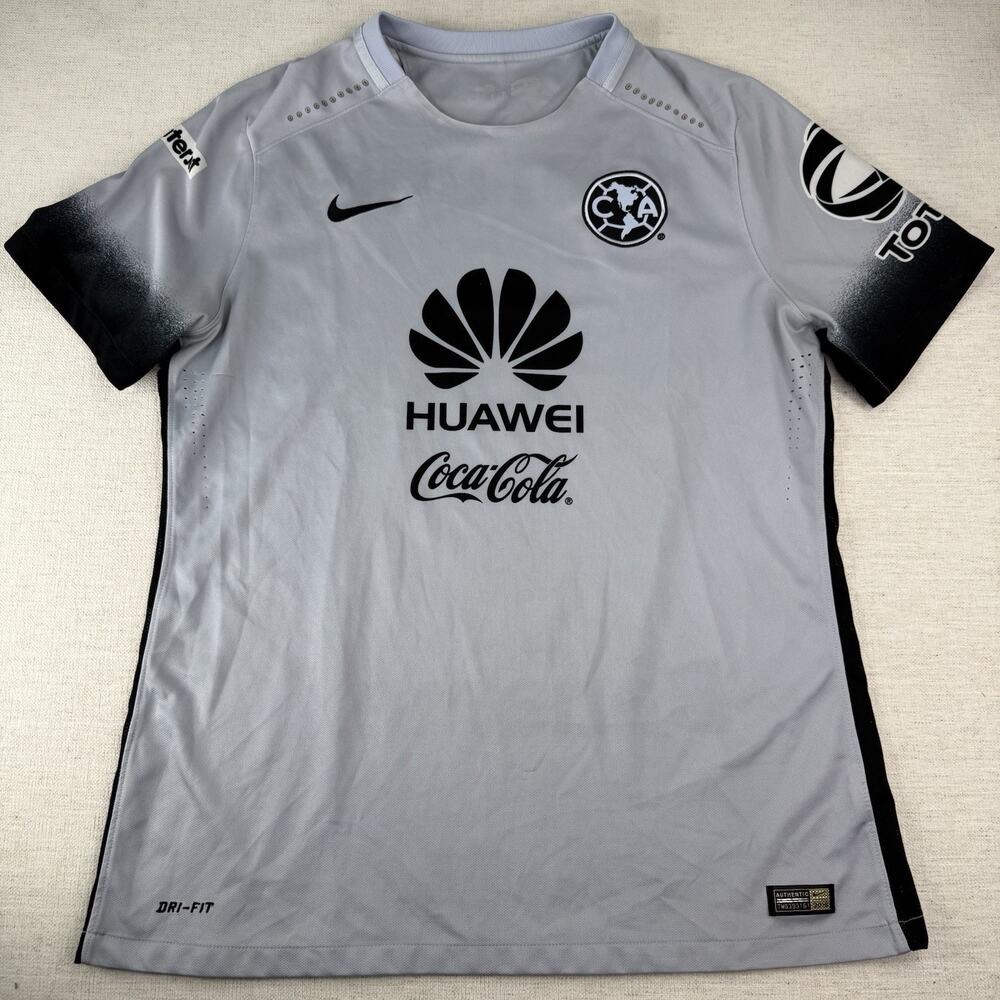 Nike Club America 2016 Player Issue Gray Third Kit Football Jersey Soccer Size L